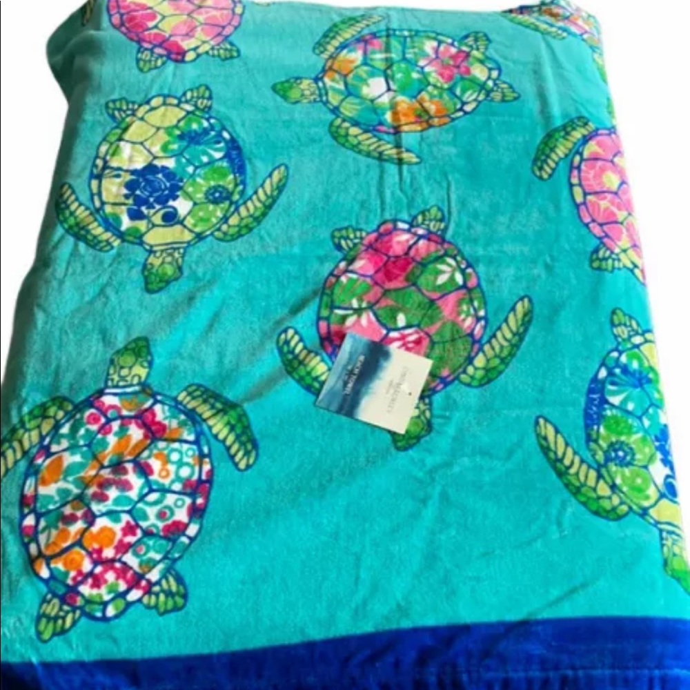 Cynthia Rowley Turtle Beach Towel Hawaiian Tropical Floral Pool Spa